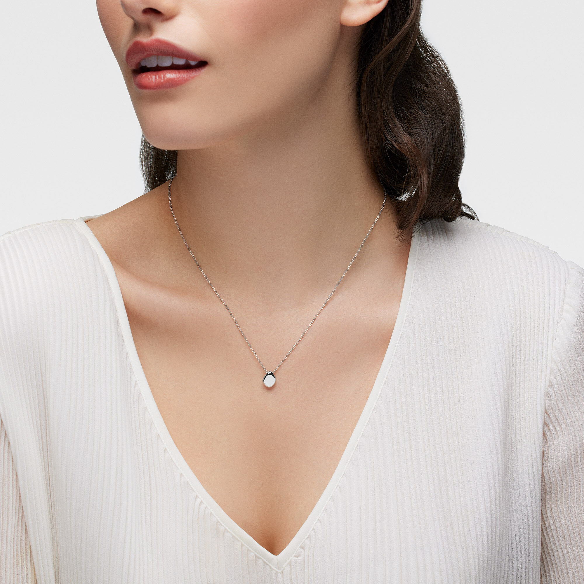 Sterling Silver Necklace Birks Pebble